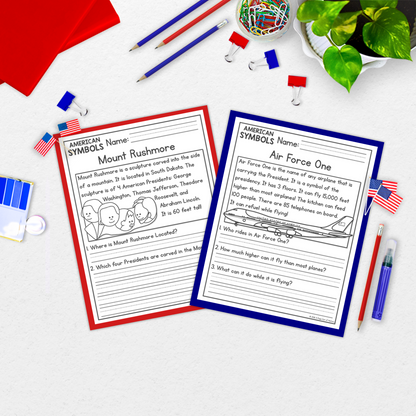 US Symbols Reading Comprehension Passages + Questions