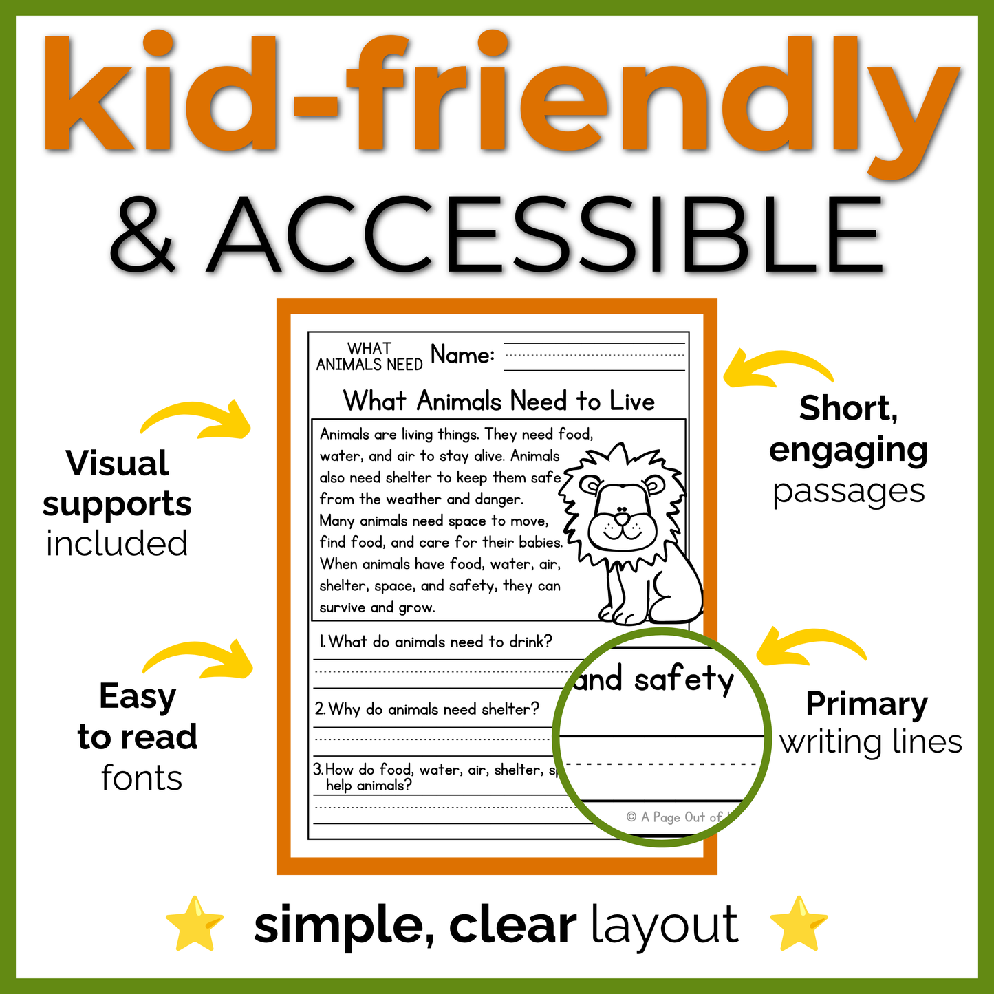 Animals Reading Comprehension Passages + Questions