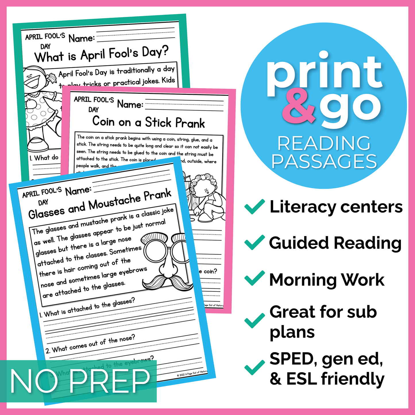 April Fools Day Reading Comprehension Passages + Questions