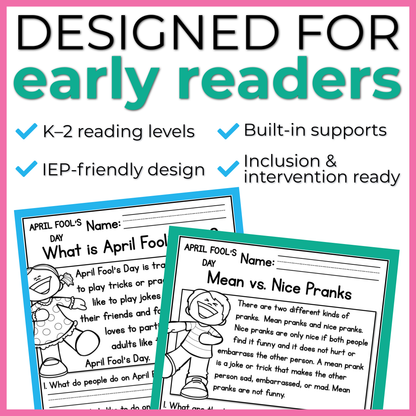 April Fools Day Reading Comprehension Passages + Questions