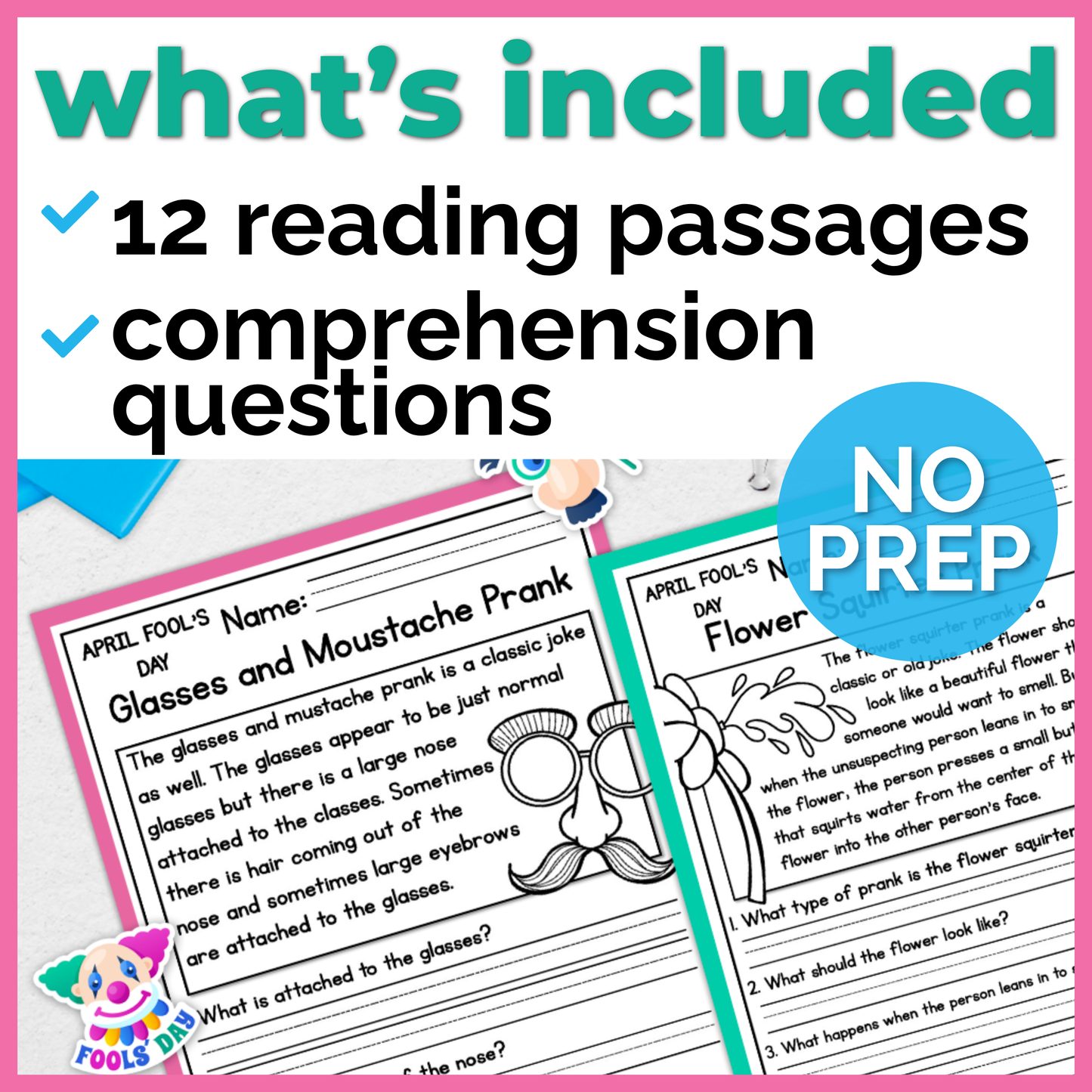 April Fools Day Reading Comprehension Passages + Questions