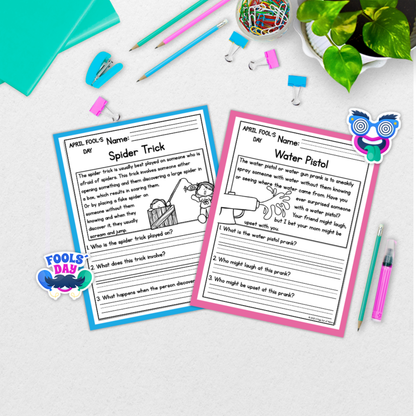 April Fools Day Reading Comprehension Passages + Questions