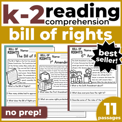 Bill of Rights Reading Comprehension Passages + Questions