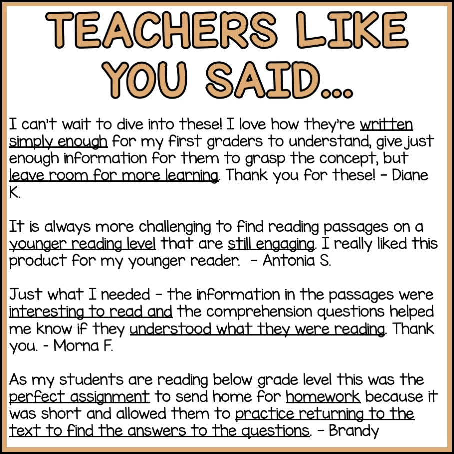 Bill of Rights Reading Comprehension Passages + Questions