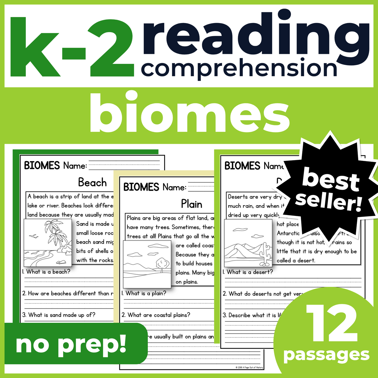 Biomes Reading Comprehension Passages + Questions