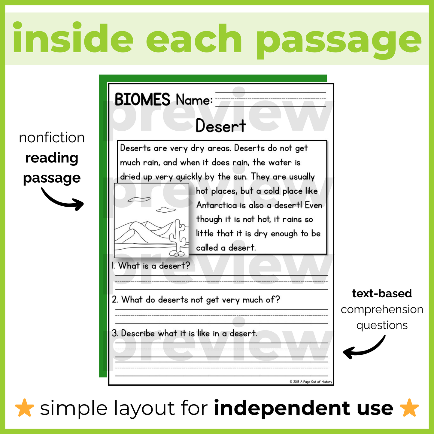 Biomes Reading Comprehension Passages + Questions