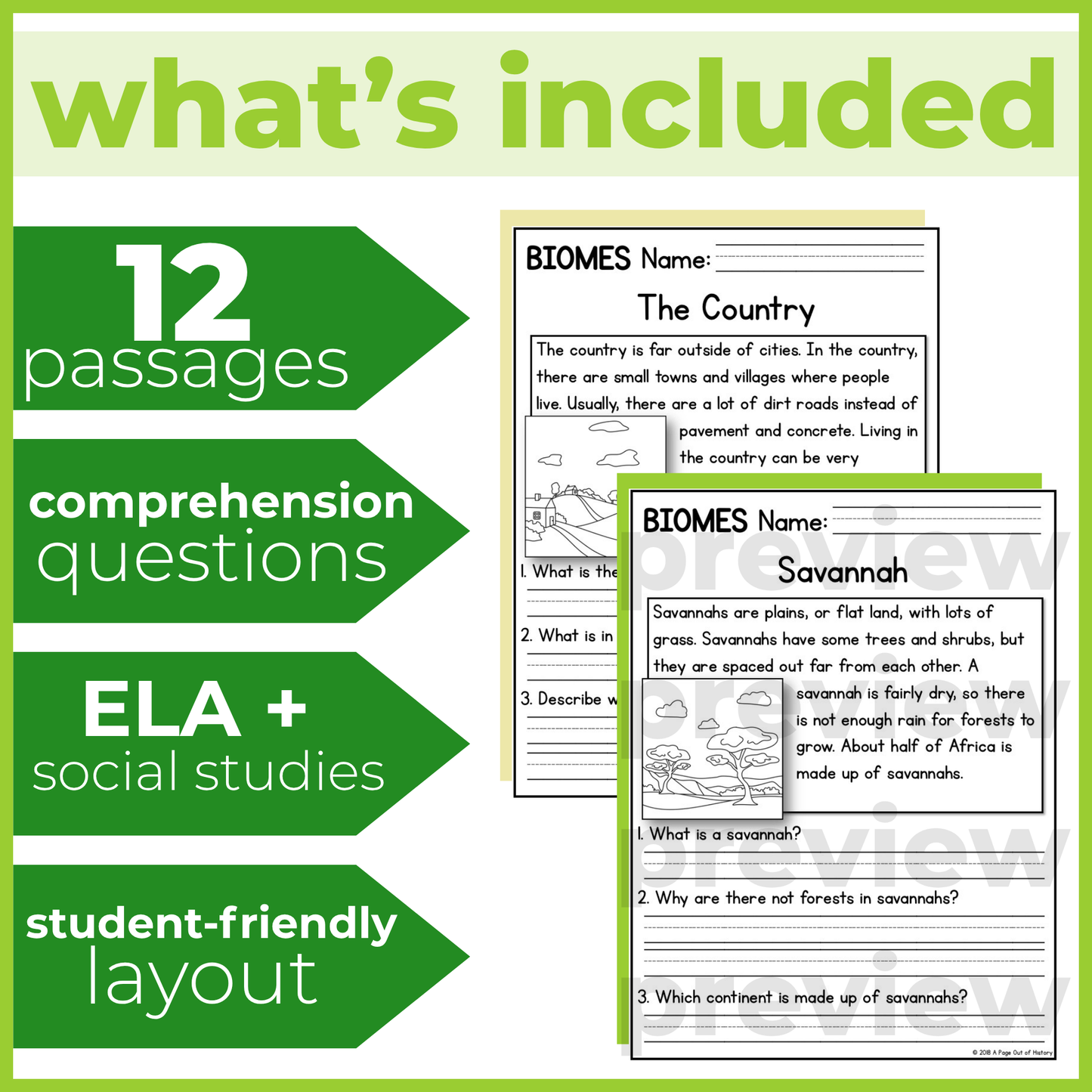 Biomes Reading Comprehension Passages + Questions