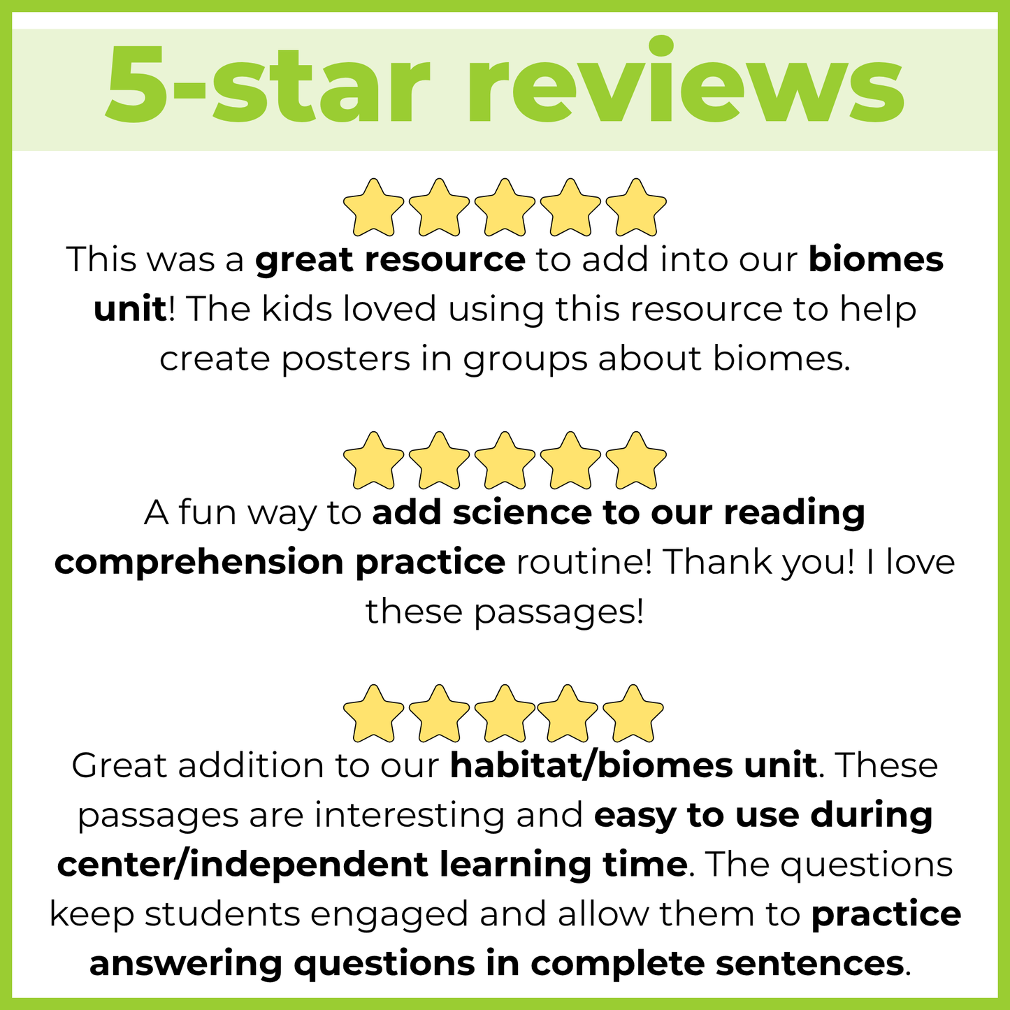 Biomes Reading Comprehension Passages + Questions