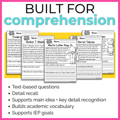 Black History Month Reading Comprehension Passages + Questions