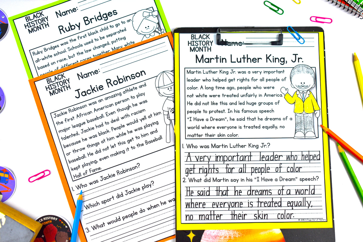 Black History Month Reading Comprehension Passages + Questions