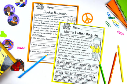 Black History Month Reading Comprehension Passages + Questions
