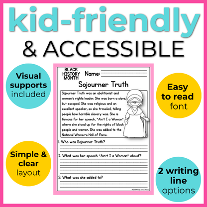 Black History Month Reading Comprehension Passages + Questions