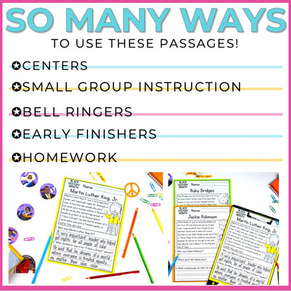 Black History Month Reading Comprehension Passages + Questions