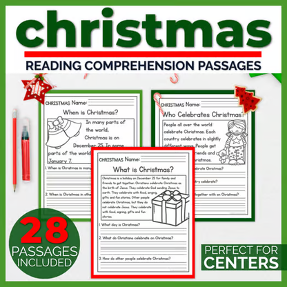 Christmas Reading Comprehension Passages + Questions