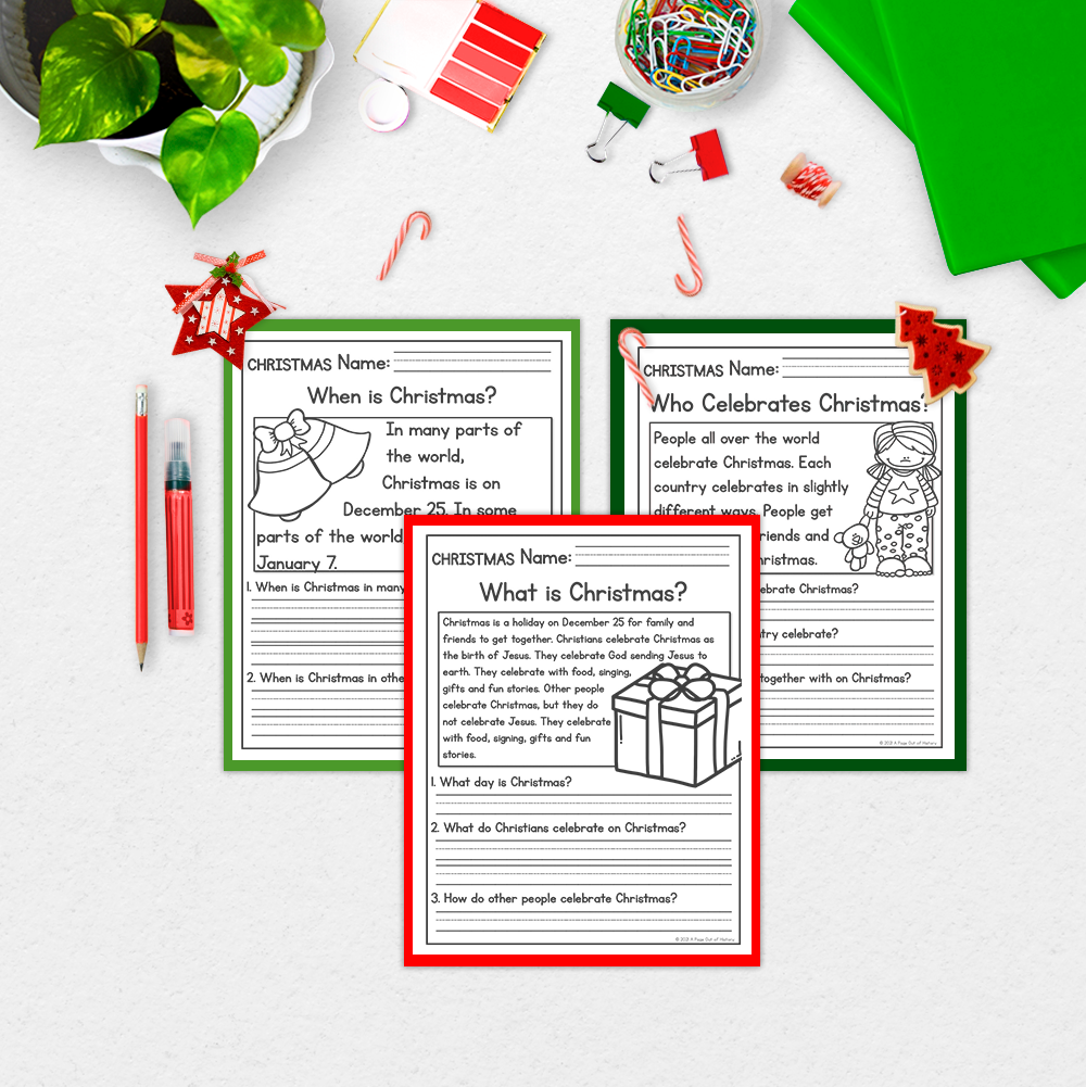 Christmas Reading Comprehension Passages + Questions