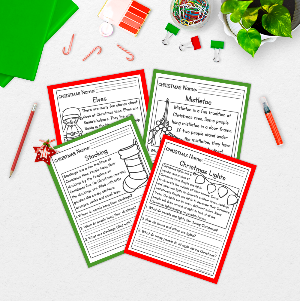 Christmas Reading Comprehension Passages + Questions