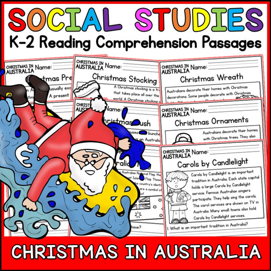 Christmas in Australia Reading Comprehension Passages + Questions