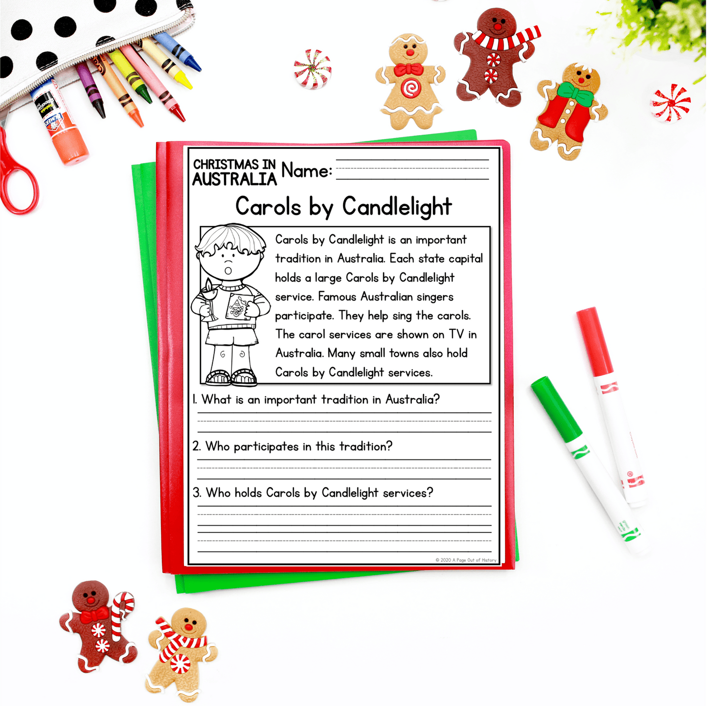 Christmas in Australia Reading Comprehension Passages + Questions