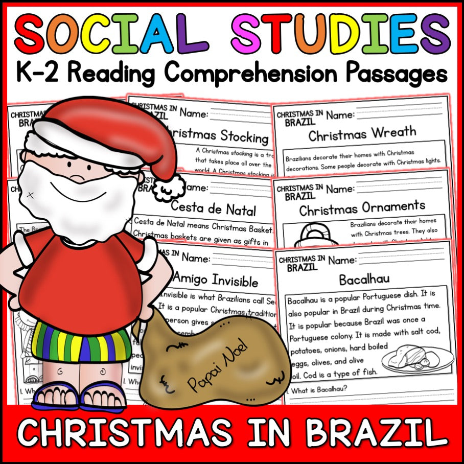 Christmas in Brazil Reading Comprehension Passages + Questions