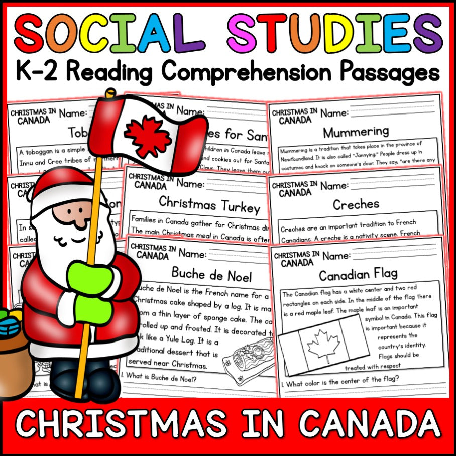 Christmas in Canada Reading Comprehension Passages + Questions