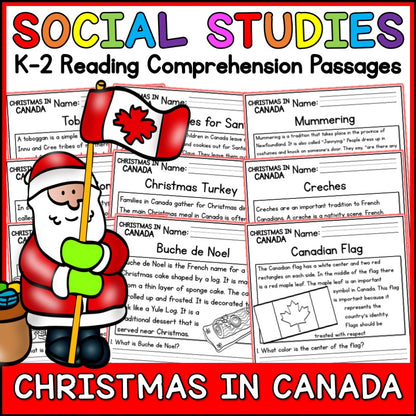 Christmas in Canada Reading Comprehension Passages + Questions