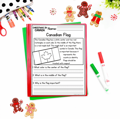 Christmas in Canada Reading Comprehension Passages + Questions