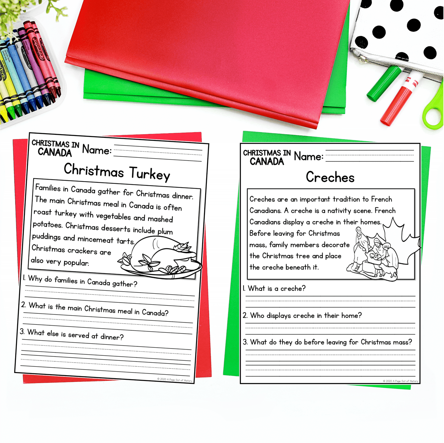 Christmas in Canada Reading Comprehension Passages + Questions