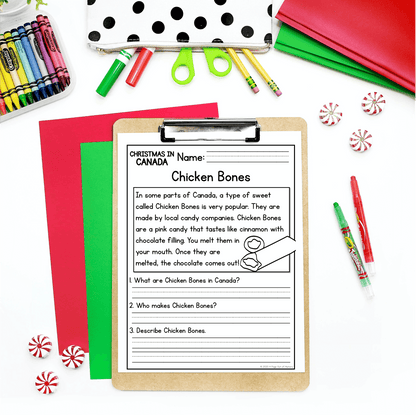 Christmas in Canada Reading Comprehension Passages + Questions