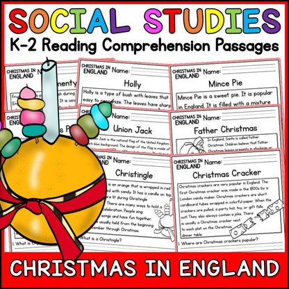 Christmas in England Reading Comprehension Passages + Questions
