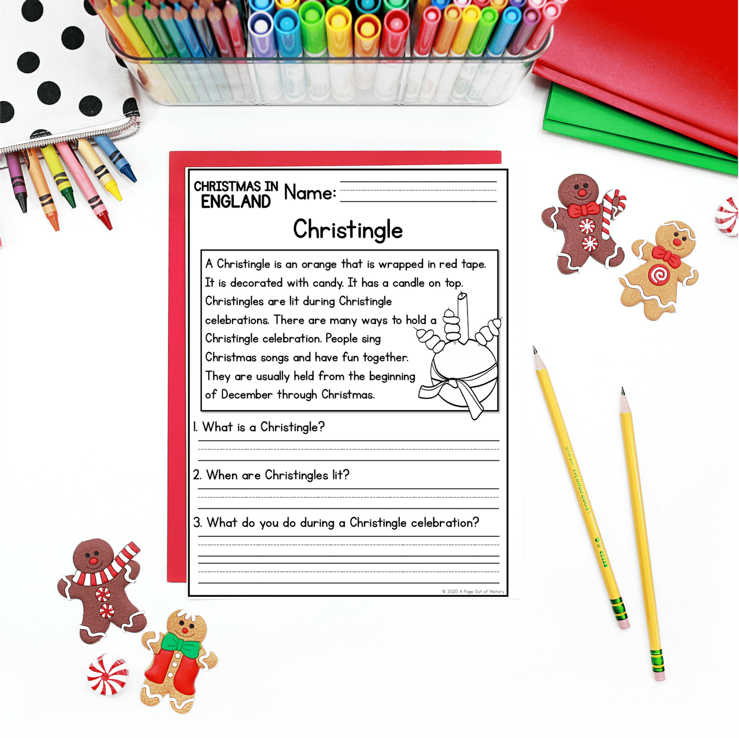 Christmas in England Reading Comprehension Passages + Questions