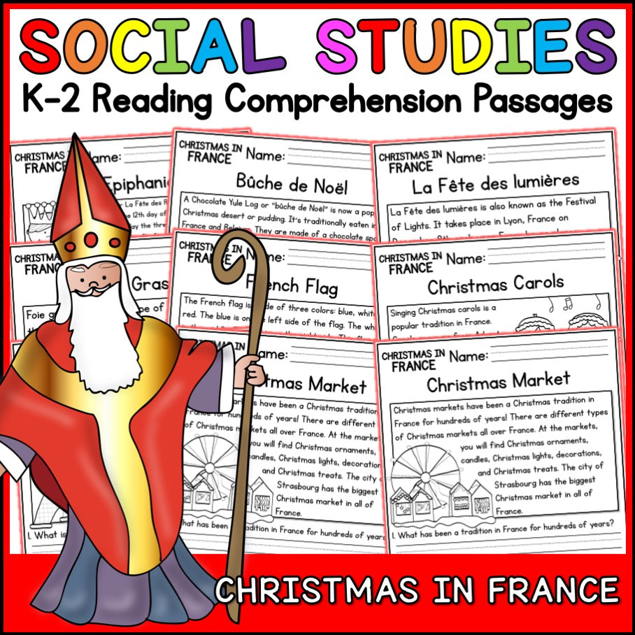 Christmas in France Reading Comprehension Passages + Questions