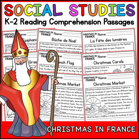 Christmas in France Reading Comprehension Passages + Questions