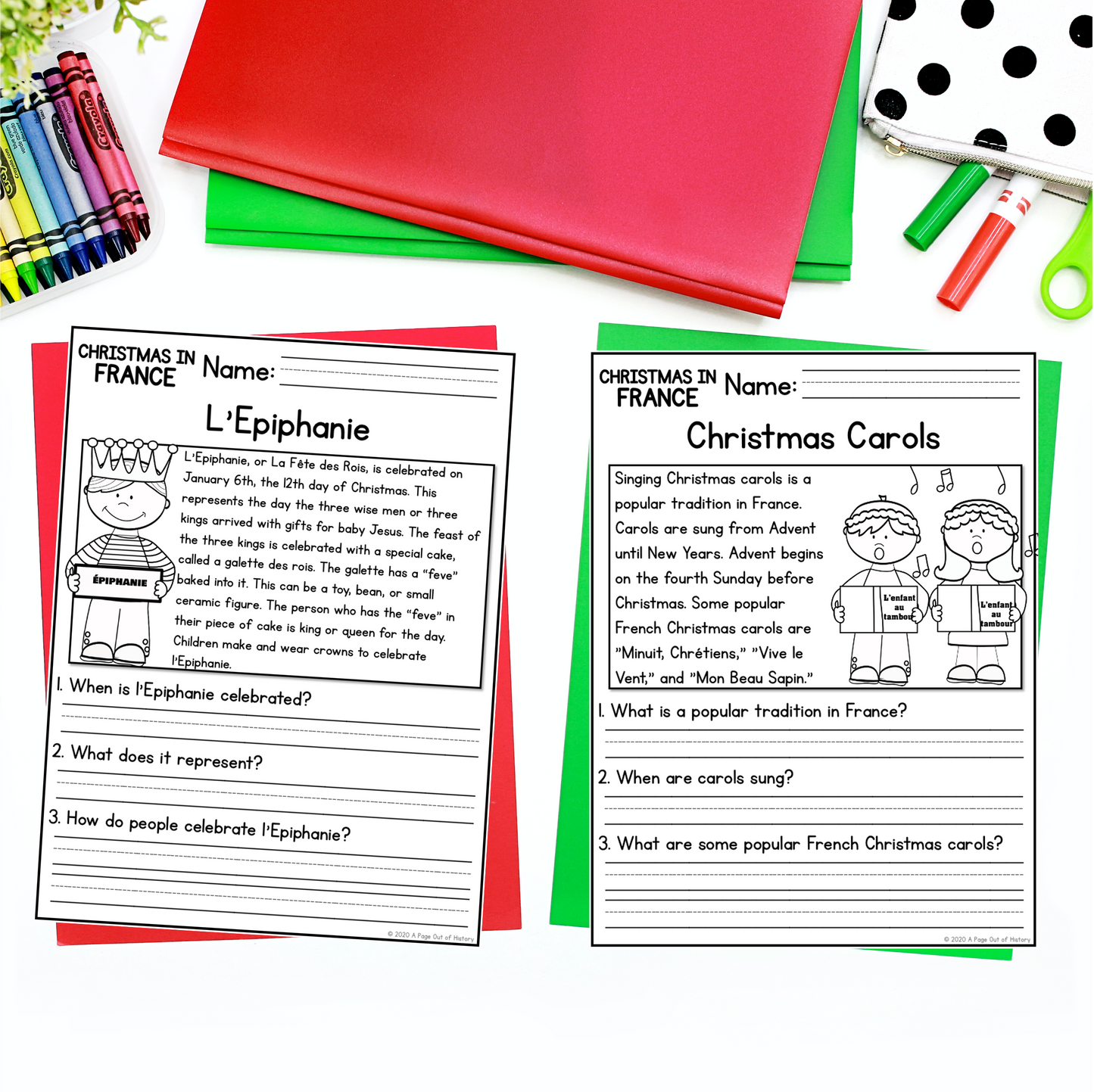 Christmas in France Reading Comprehension Passages + Questions
