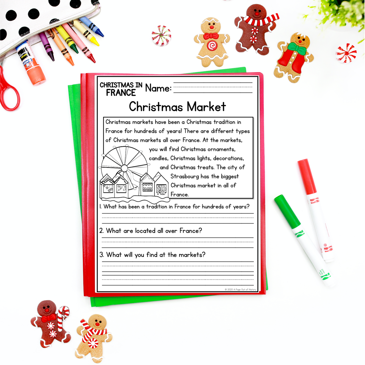 Christmas in France Reading Comprehension Passages + Questions