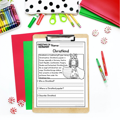 Christmas in Germany Reading Comprehension Passages + Questions
