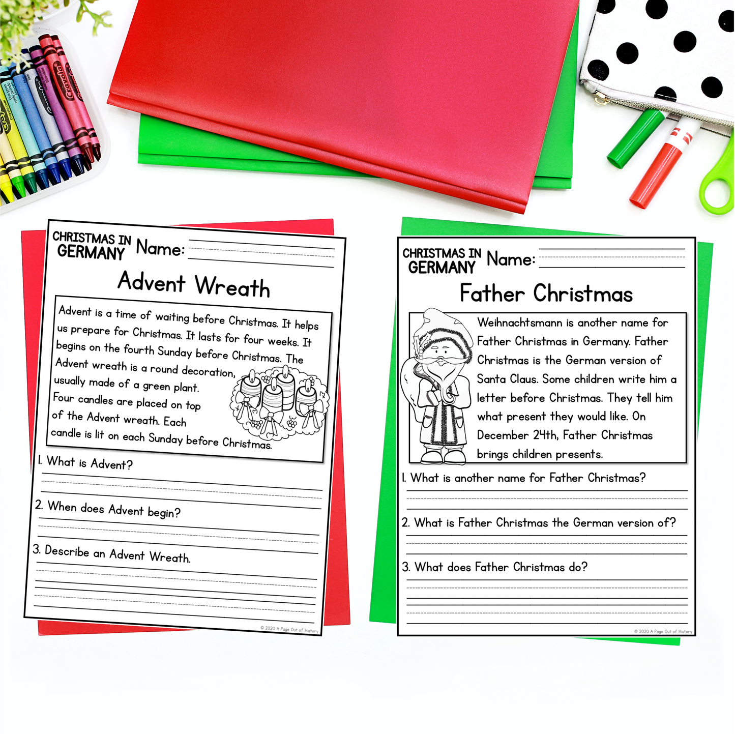 Christmas in Germany Reading Comprehension Passages + Questions