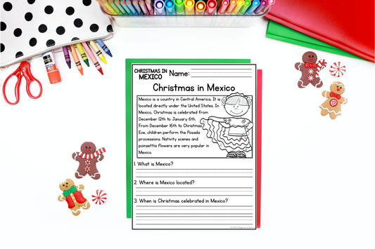 Christmas in Mexico Reading Comprehension Passages + Questions