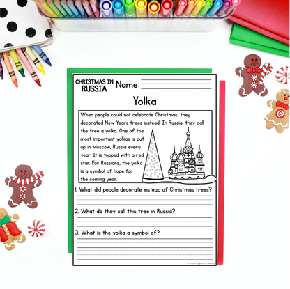 Christmas in Russia Reading Comprehension Passages + Questions