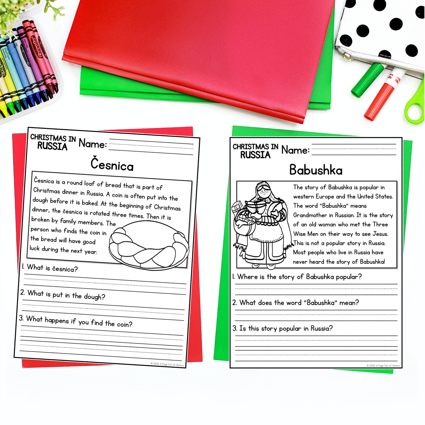 Christmas in Russia Reading Comprehension Passages + Questions