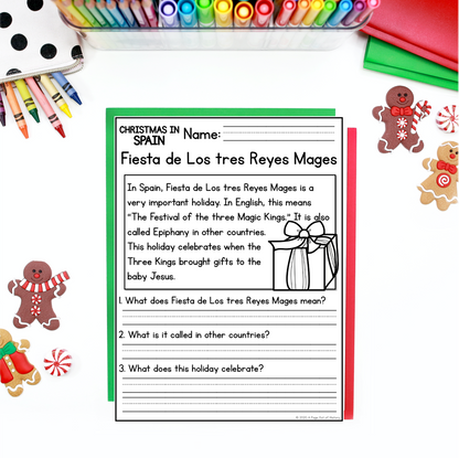 Christmas in Spain Reading Comprehension Passages + Questions