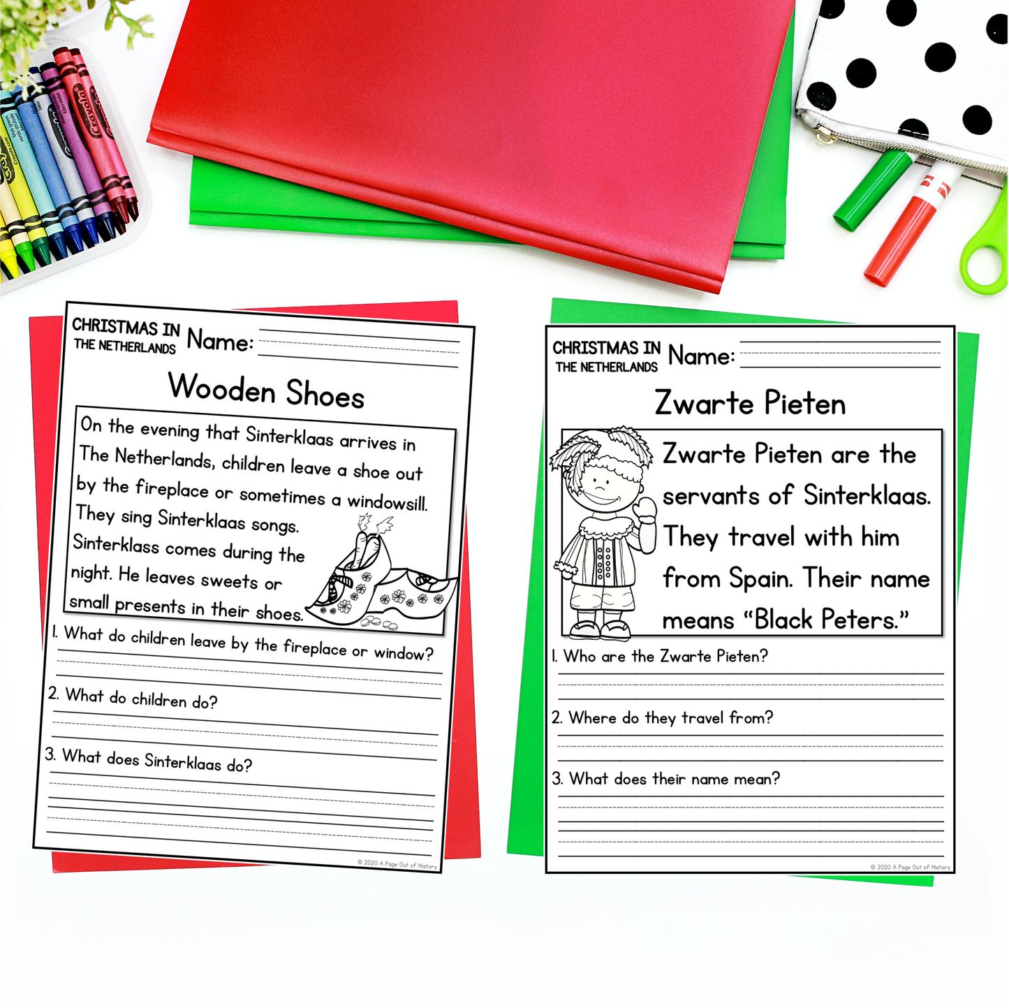 Christmas in the Netherlands Reading Comprehension + Questions