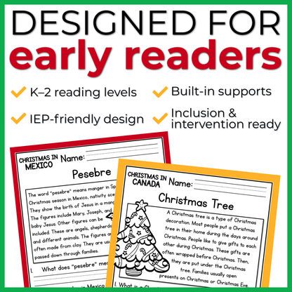 Christmas in the Americas Reading Comprehension Passages + Questions