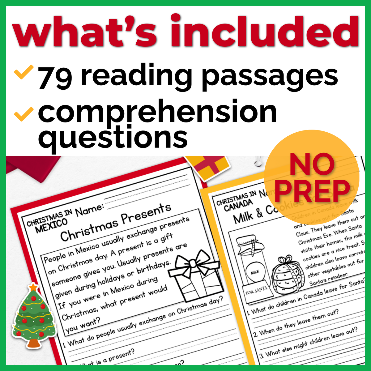 Christmas in the Americas Reading Comprehension Passages + Questions