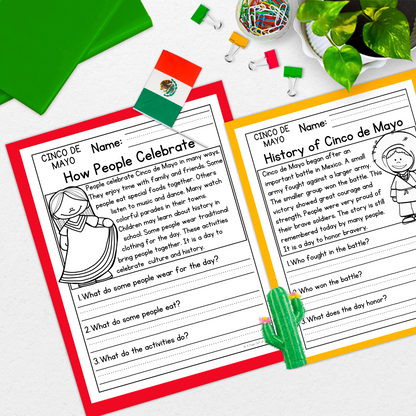 Cinco de Mayo Reading Comprehension Passages + Questions