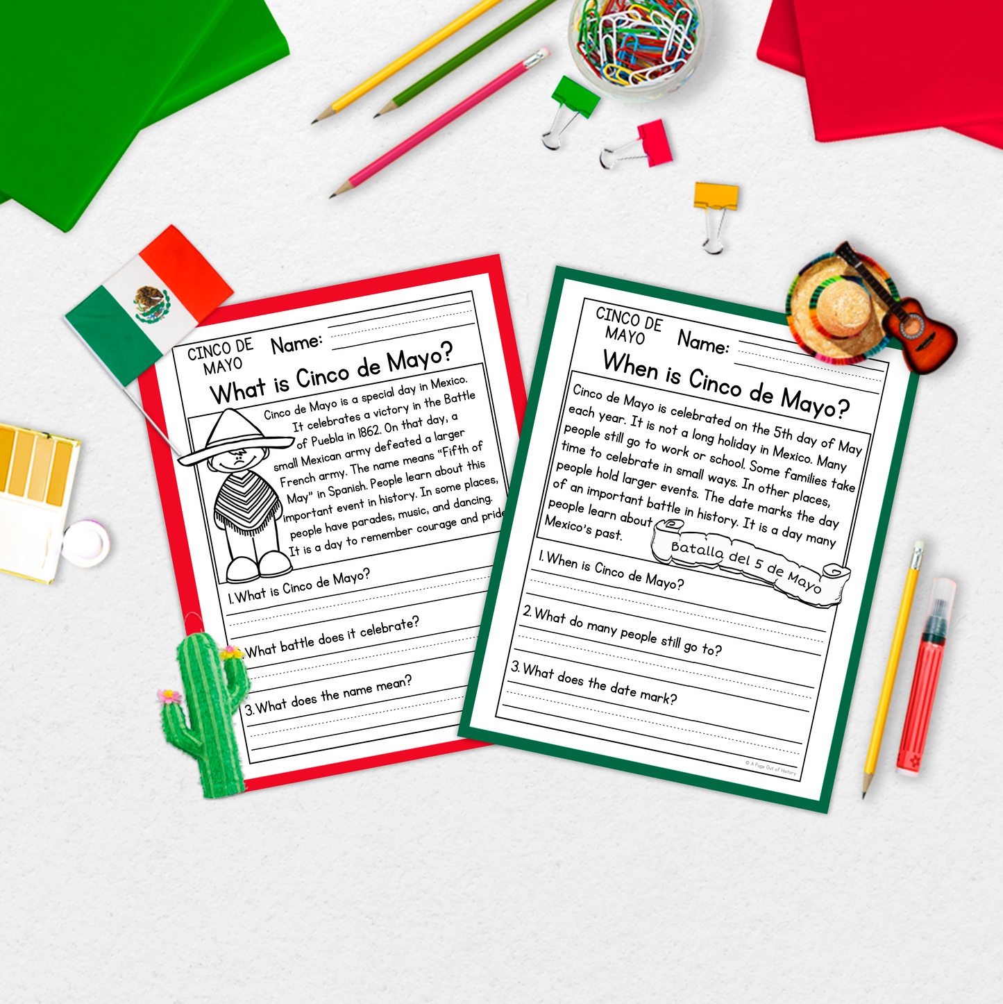 Cinco de Mayo Reading Comprehension Passages + Questions