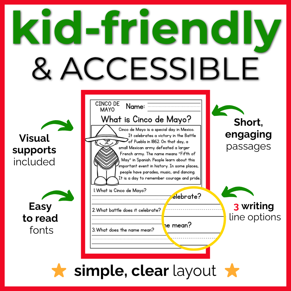 Cinco de Mayo Reading Comprehension Passages + Questions