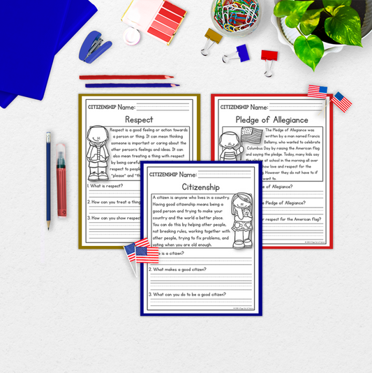 Citizenship Reading Comprehension Passages + Questions