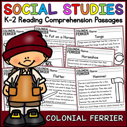 Colonial Farrier Reading Comprehension Passages + Questions