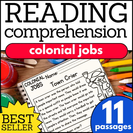 Colonial Jobs Reading Comprehension Passages + Questions