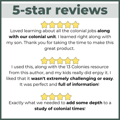 Colonial Jobs Reading Comprehension Passages + Questions